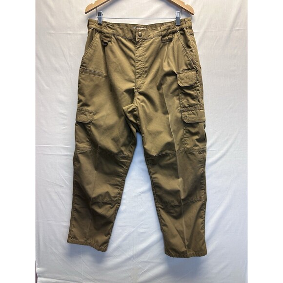 5.11 Tactical Mens Taclite Ripstop Cargo Pants Dark Khaki Size 36x32 Double Knee - Picture 2 of 11